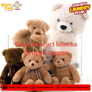 mencuci boneka dengan tangan